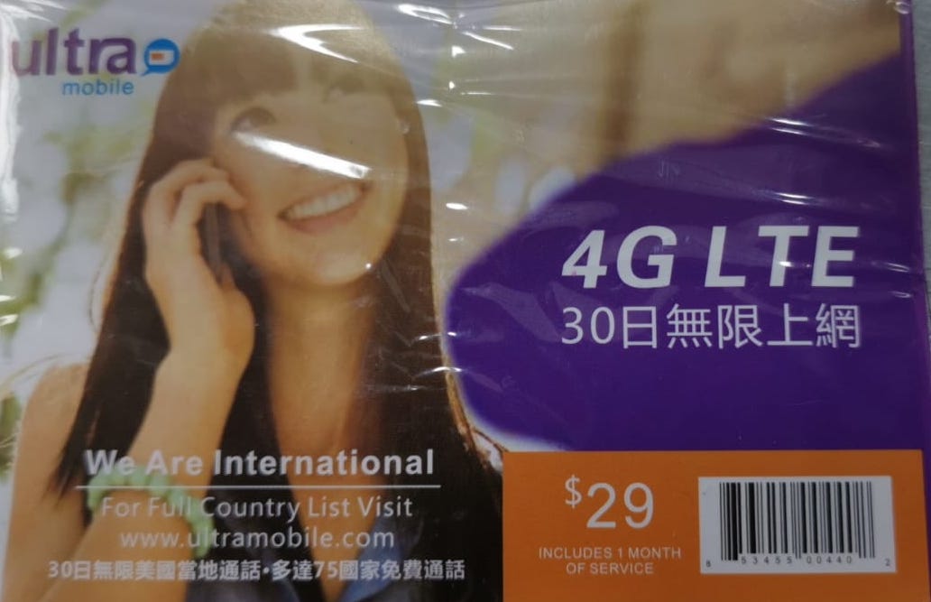 美國手机号 30日無限數據卡 4G LTE 月卡